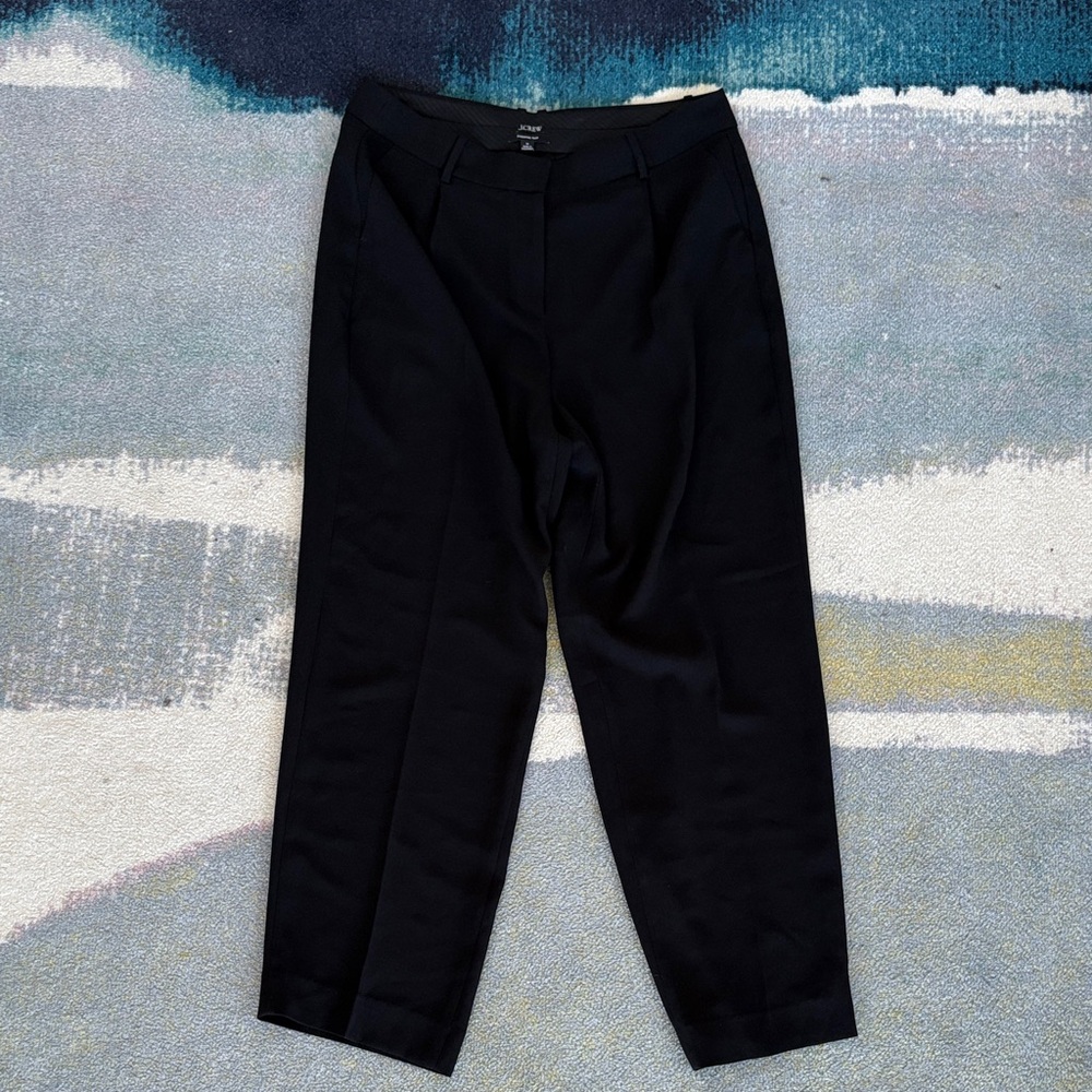 J.Crew Essential Pant in City Crepe Black Trouser Pants Size 14